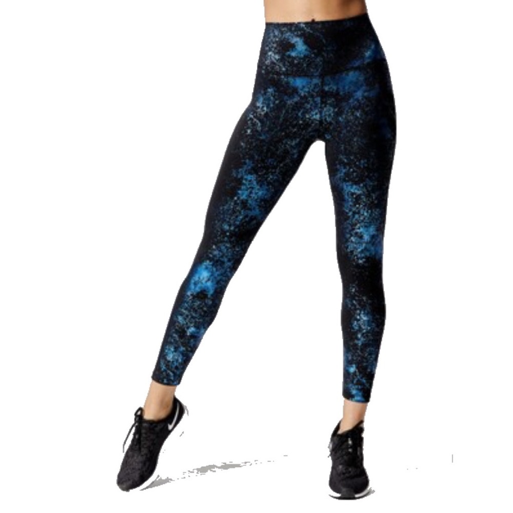 NWT Carbon38 Art Foil High Rise 7/8 Legging - M - Black/Blue